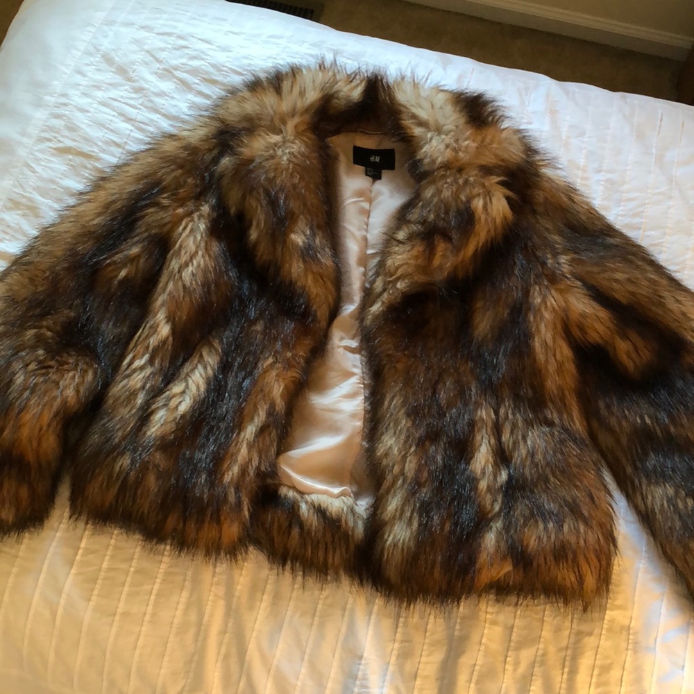 Faux fur brown jacket
